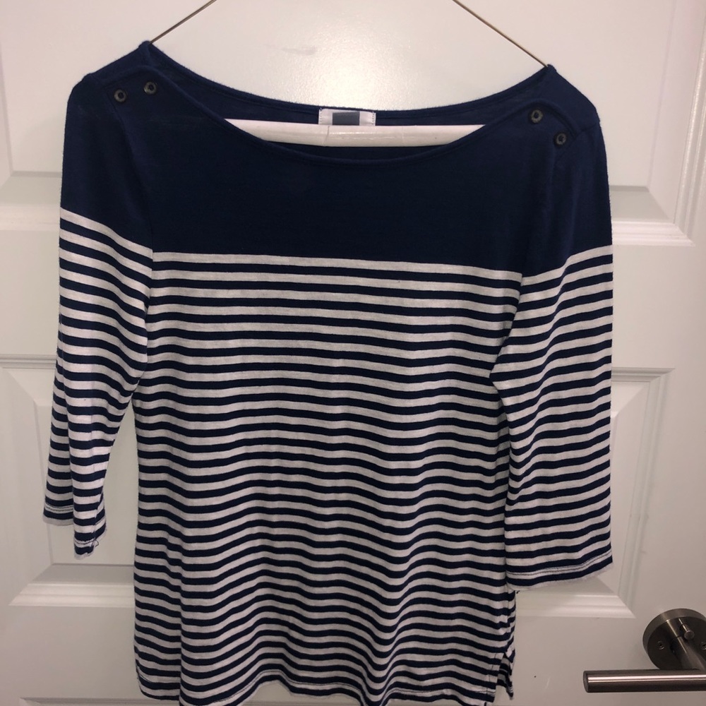 Blue and white blouse